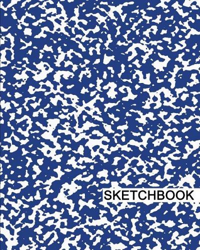 Sketchbook: 8" x 10", Drawing Sketchbook, Unlruled Notebook, Drawing Paper Pad, Marble (Blue) - (Sketch book)