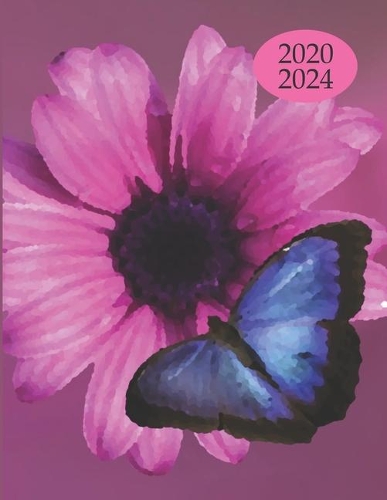 2020-2024 Five Year Planner Monthly Calendar Butterfly Goals Agenda Schedule Organizer