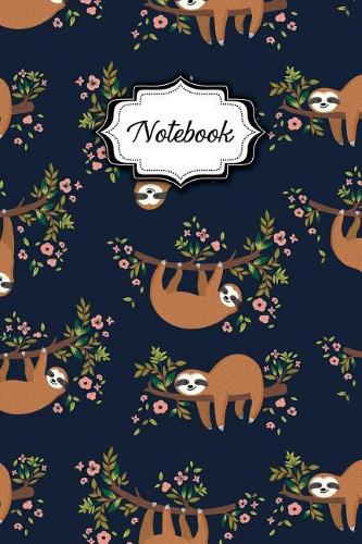 Notebook: Hand Drawn Sloth Pattern College Ruled Journal for Taking Notes Journaling School or Work