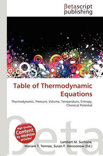 Table of Thermodynamic Equations: (English)