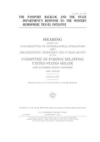 The passport backlog and the State Department's response to the Western Hemisphere Travel Initiative