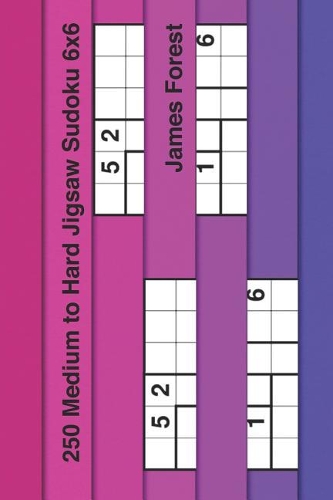 250 Medium to Hard Jigsaw Sudoku 6x6
