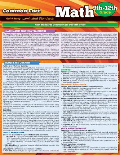 Ccss: Math 9Th To 12Th Grade