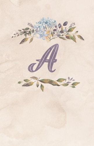 Vintage Floral Monogram Journal - A: Creative Journal: 5.5 X 8.5, Cream Paper, 5mm Dot Grid, 150 Pages