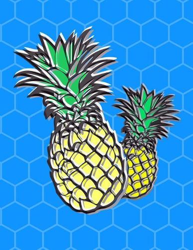 4 x 4 Graph Paper Notebook: Pineapples