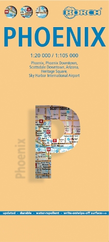 Phoenix, Borch Map: Phoenix, Phoenix Downtown, Scottsdale Downtown, Arizona, Heritage Square, Sky Harbour International Airport(Borch Map)