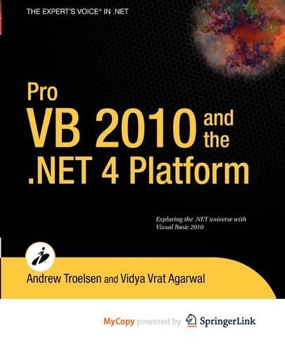 Pro VB 2010 and the .Net 4.0 Platform