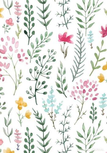 DOT Grid Journal: Blank Book Diary Notebook Watercolor Flowers and Plants Cover: 7 x 10 size, 100 pages, perfect for Bullet Journaling!(English)