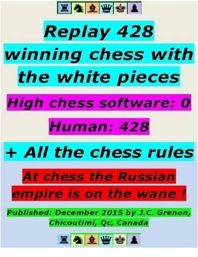 Replay 428 Winning Chess With the White Pieces - High Chess Software : 0 - Human = 428 ; + All the Chess Rules
