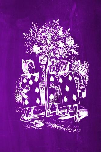 Alice in Wonderland Chalkboard Journal - Painting The Roses Red (Purple)