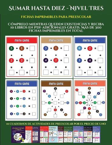 Fichas imprimibles para preescolar (Sumar hasta diez - Nivel Tres)