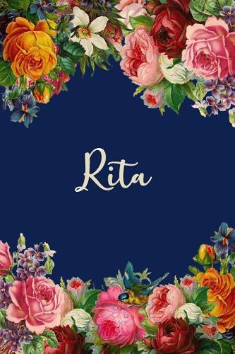 Rita: Personalized Name Floral Design Matte Soft Cover Notebook Journal to Write In. 120 Blank Lined Pages