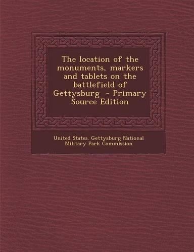 The Location of the Monuments, Markers and Tablets on the Battlefield of Gettysburg