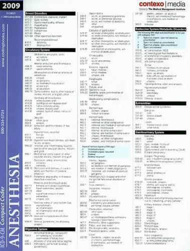 ICD-9-CM Compact Coder: Anesthesia