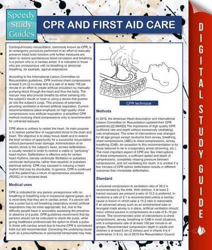 CPR and First Aid Care (Speedy Study Guides)