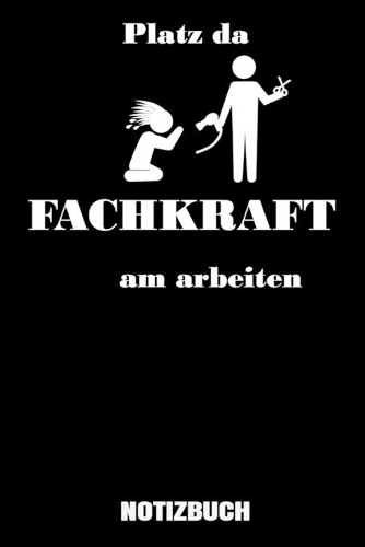 Platz da Fachkraft am Arbeiten: A5 Notizbuch Demi Raster / Karo / Kariert 120 Seiten für Friseure.