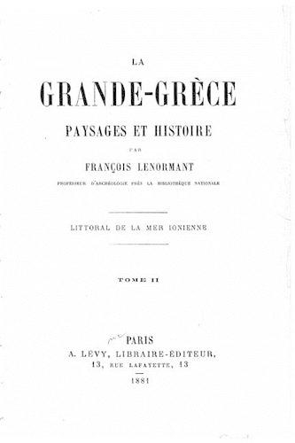 La grande-Grèce, paysages et histoire