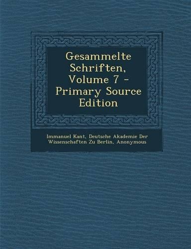 Gesammelte Schriften, Volume 7