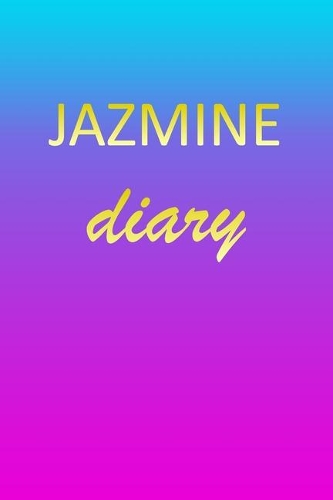 Jazmine: Journal Diary - Personalized First Name Personal Writing - Letter J Blue Purple Pink Gold Effect Cover - Daily Diaries for Journalists & Writers - J