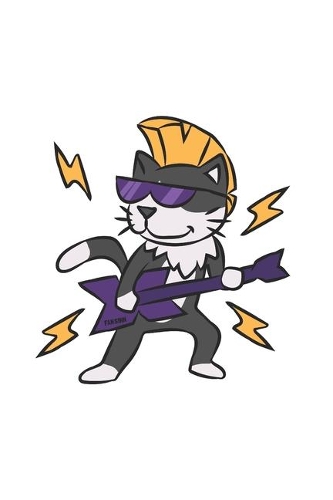 E-Guitar Music Cat Notebook: Graph Paper Journal 6x9 - 120 Pages