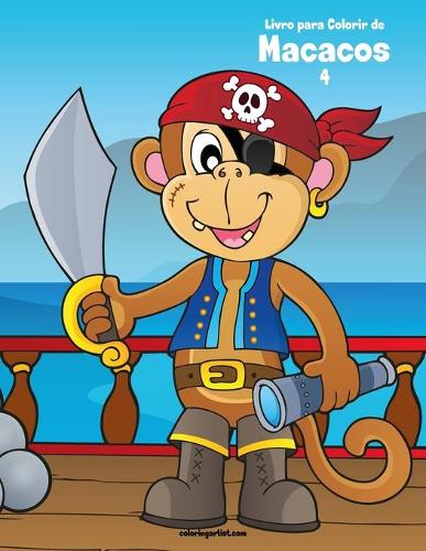 Livro para Colorir de Macacos 4: (4 Macacos)