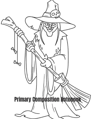 Primary Composition Notebook: Witch Halloween Primary School Practice Paper