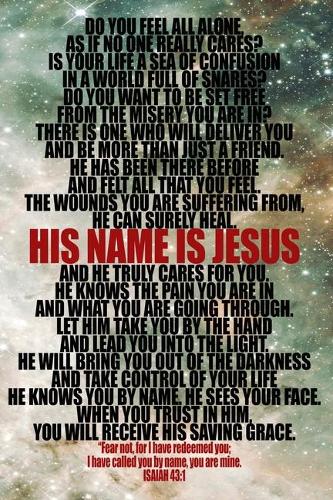 He Knows You By Name: 6x9 Green Galaxy Gospel Journal With 120 Blank Lined Pages, Christian Poem Witnessing Tract Notebook, Religious Books, Evangelism Tools