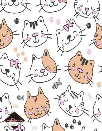 Notebook: cute cat on white cover and Dot Graph Line Sketch pages, Extra large (8.5 x 11) inches, 110 pages, White paper, Sketch, Notebook journal(1 Notebook)