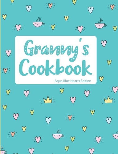 Granny's Cookbook Aqua Blue Hearts Edition