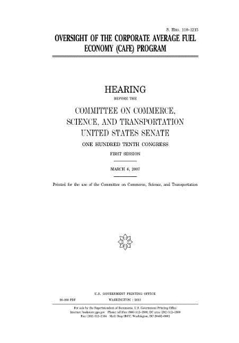 Oversight of the Corporate Average Fuel Economy (Cafe) Program