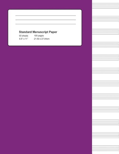 Standard Manuscript Paper: Purple Cover Blank Sheet Music(13 Notebook for Musicians)