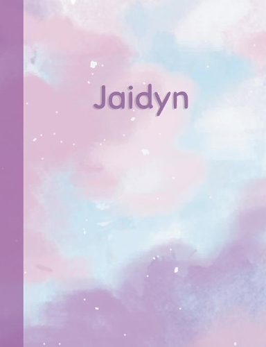 Jaidyn: Personalized Composition Notebook - College Ruled (Lined) Exercise Book for School Notes, Assignments, Homework, Essay Writing. Pink Blue Purple Cov
