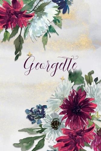 Georgette: Personalized Journal Gift Idea for Women (Burgundy and White Mums)