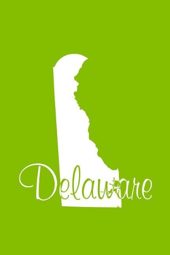Delaware - Lime Green Lined Notebook with Margins: 101 Pages, Medium Ruled, 6 x 9 Journal, Soft Cover