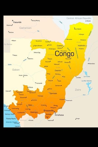 Map of the Congo Journal: 150 Page Lined Notebook/Diary(English)
