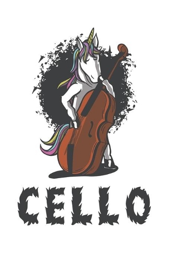 Cello Einhorn Notizbuch: Schönes Cello Einhorn Notizbuch mit 120 karierte Seiten im A5 Format
