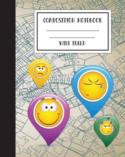 Emoji Composition Notebook Journal Wide Ruled Book To Write In, 8x10