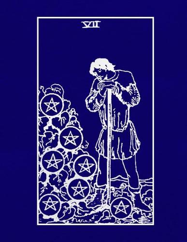 VII: Seven of Pentacles Tarot Journal Diary Log Book, Record and Interpret Readings, 3 Tarot Card Spread Journal