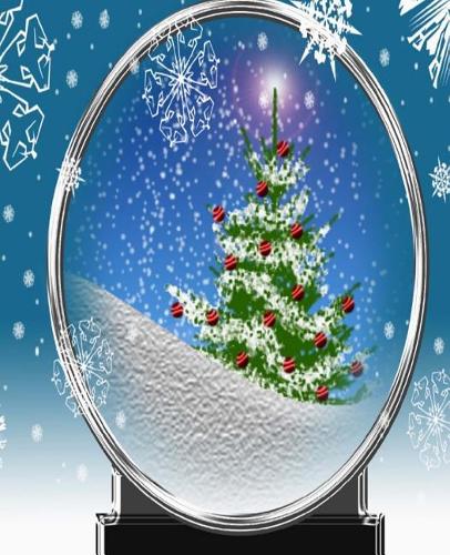 Christmas Tree Snow Globe School Comp Book 130 Pages