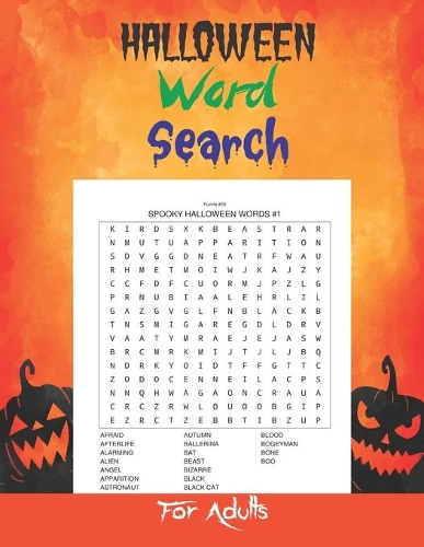 Halloween Word Search For Adults