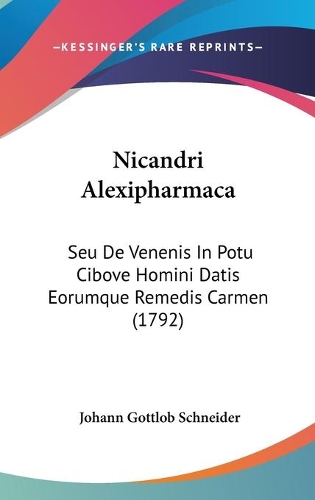 Nicandri Alexipharmaca