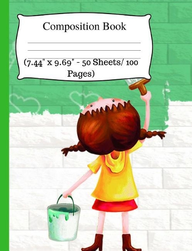 Composition Book: Cute Painter Notebook, Wide Ruled Notebook for Kids, Cute Notebooks for School, Small Composition Notebook Wide Ruled, One Subject Notebook (7.44" X