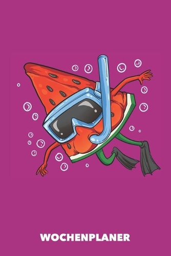 Wochenplaner: Tauchende Wassermelone DIN A5 florales Inlay - Wochenkalender 52 Wochen für Trendsetter (pink)