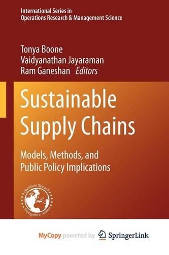 Sustainable Supply Chains