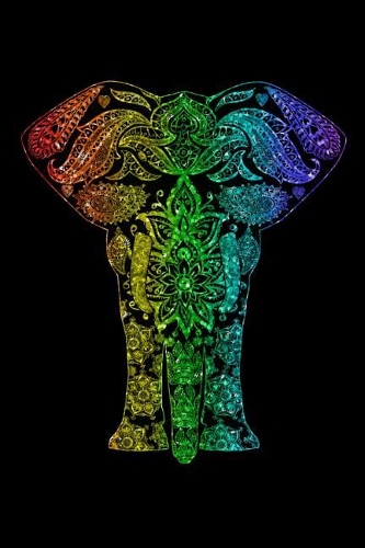Journal Notebook: Rainbow Elephant Mandala