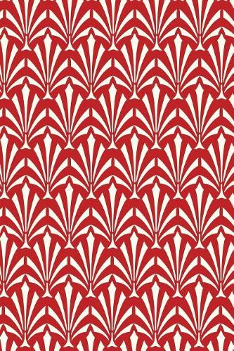 2019 Daily Planner Art Deco Pattern Design White Red 384 Pages