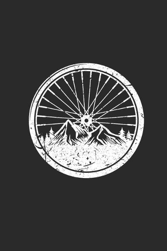 Bicycle Wheel With Mountain Silhouette