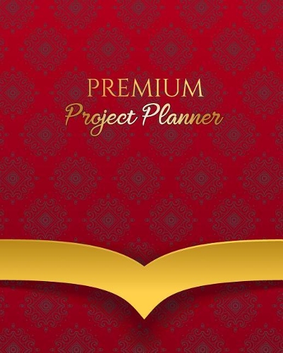 Project Planner Premium: Organizer 2018 Schedule Daily Project Management Time Management Business Notebook Journal, Red Color Vintage Design Size 8 x 10 inch(1 Project Planner Journal Book)