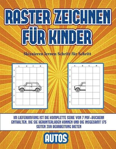 Skizzieren lernen Schritt für Schritt (Raster zeichnen für Kinder - Autos)