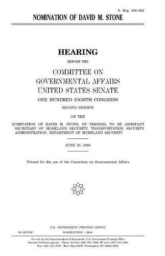 Nomination of David M. Stone